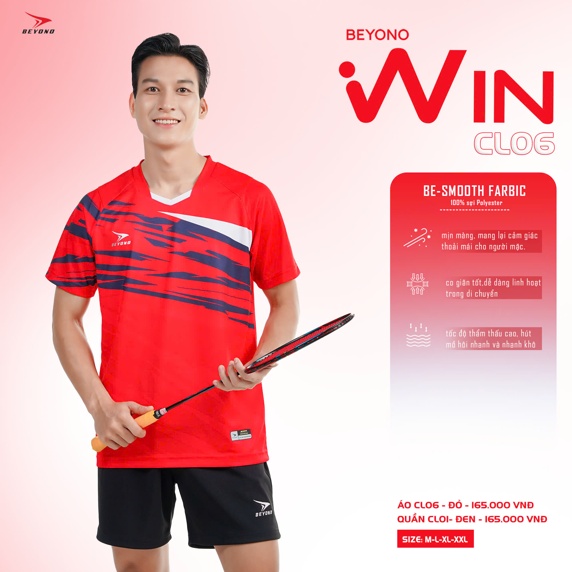 Áo thể thao cầu lông Nam Beyono Win CL06