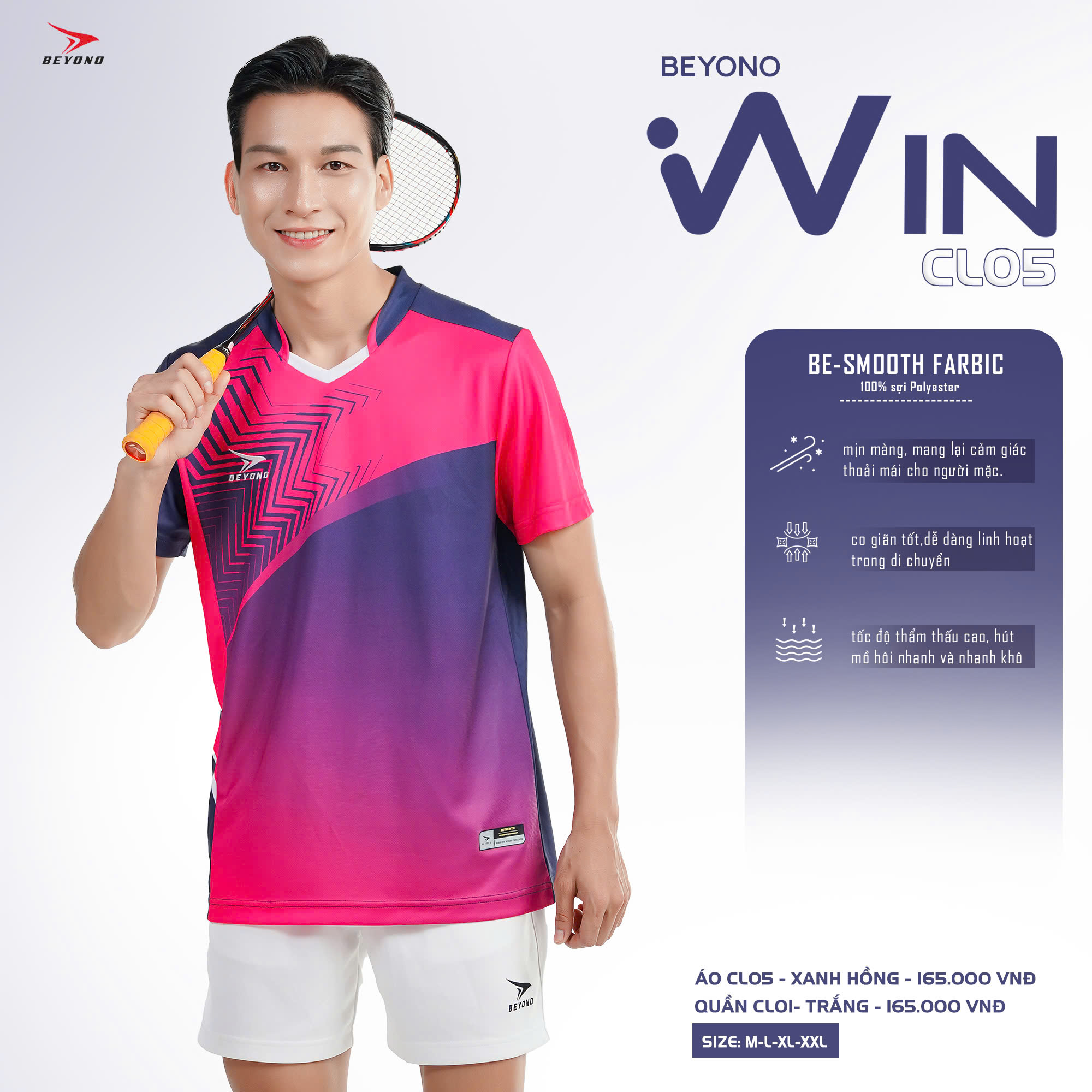 Áo thể thao cầu lông Nam Beyono Win CL05