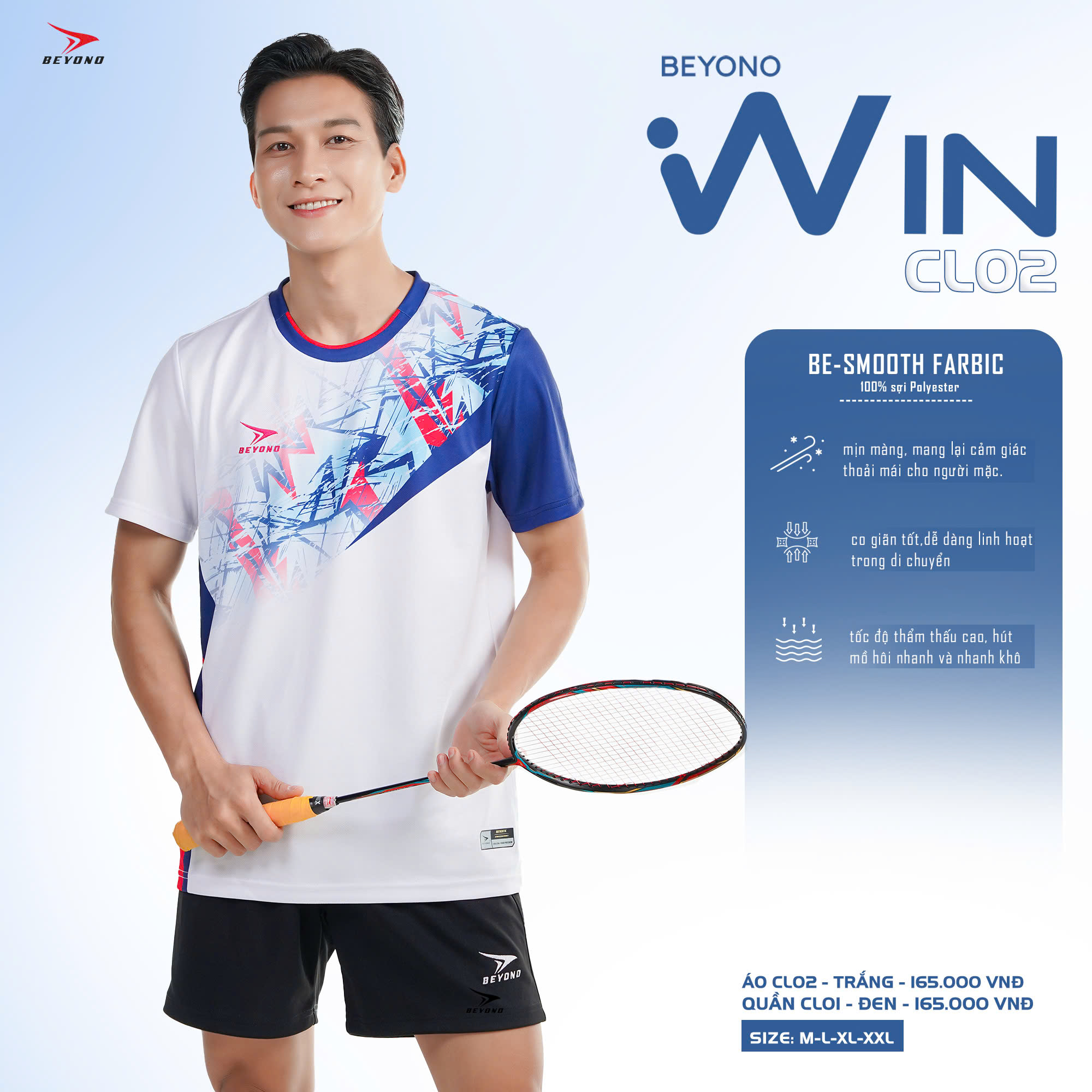 Áo thể thao cầu lông Nam Beyono Win CL02