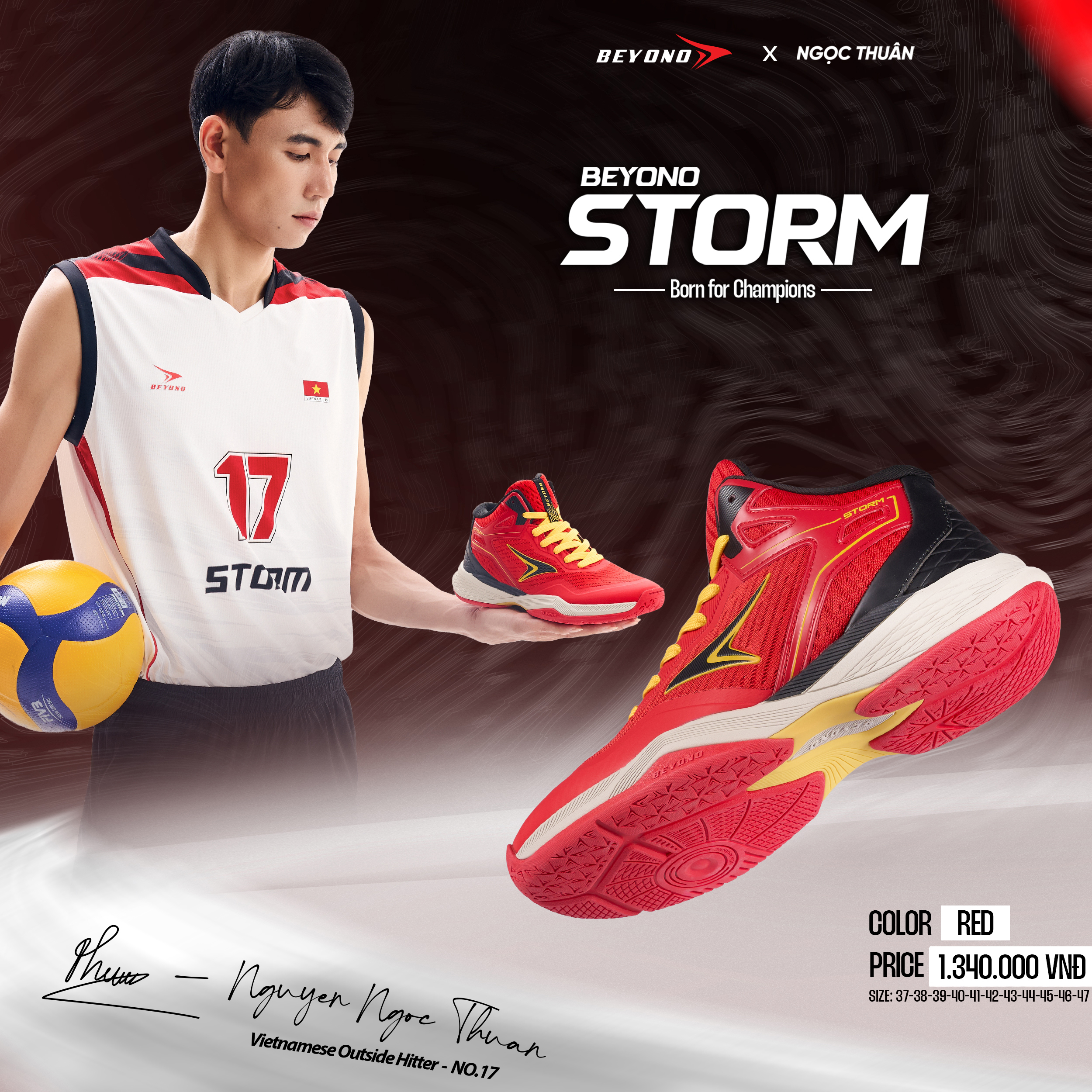 Giày Thể Thao Bóng Chuyền  BEYONO STORM  – BORN FOR CHAMPIONS 