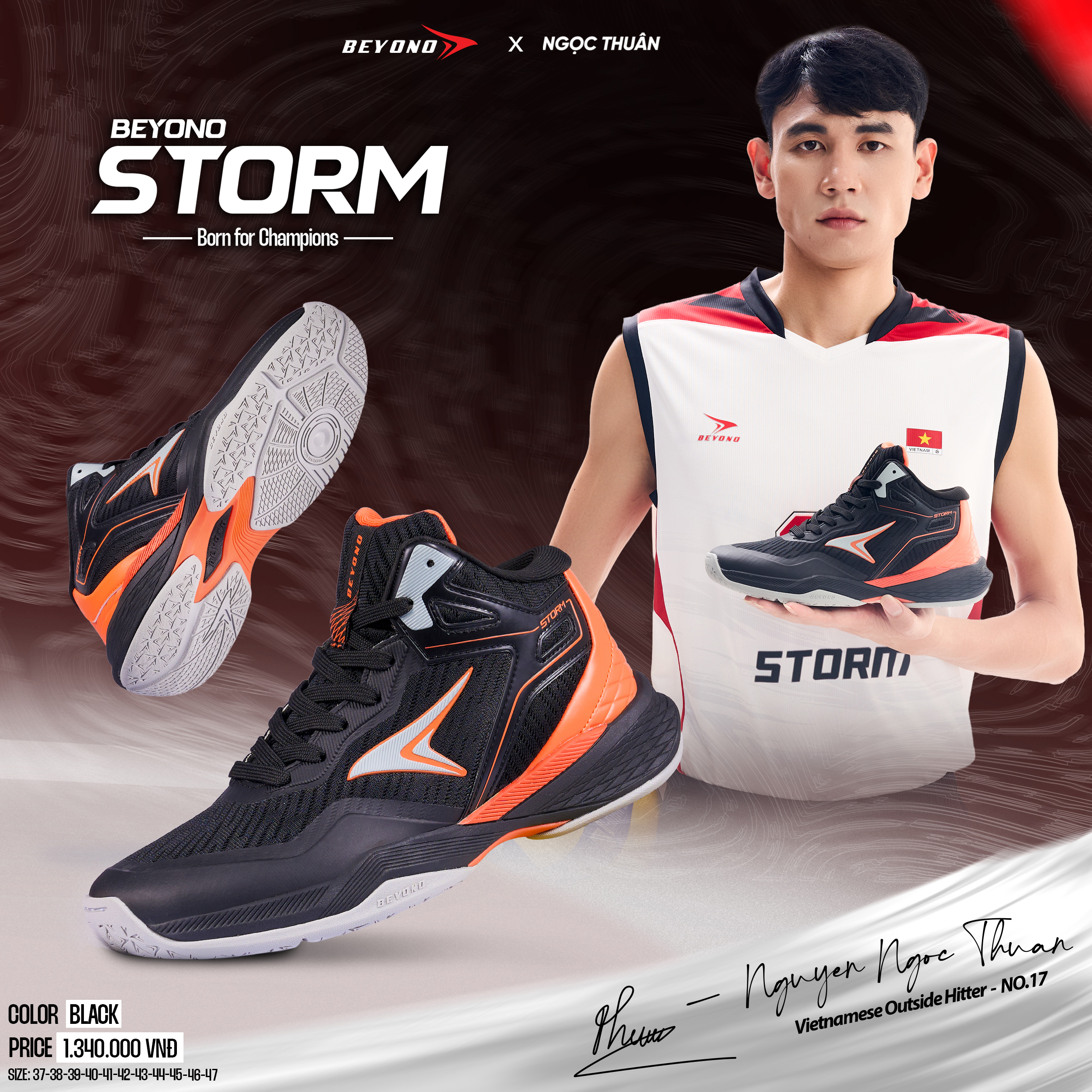Giày Thể Thao Bóng Chuyền  BEYONO STORM  – BORN FOR CHAMPIONS 