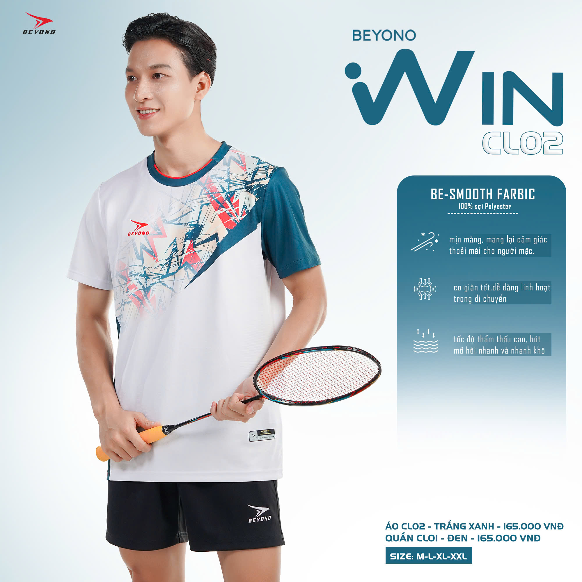 Áo thể thao cầu lông Nam Beyono Win CL02